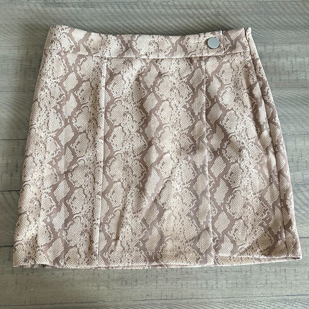 Lucy Paris Snake Print Dark Brown Mini Skirt Size Large